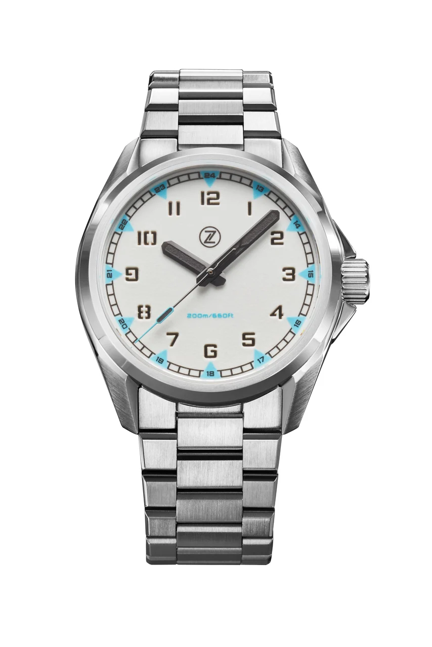 Zelos Swordfish Field 38mm SS 'Frost' 38 mm kol saati
