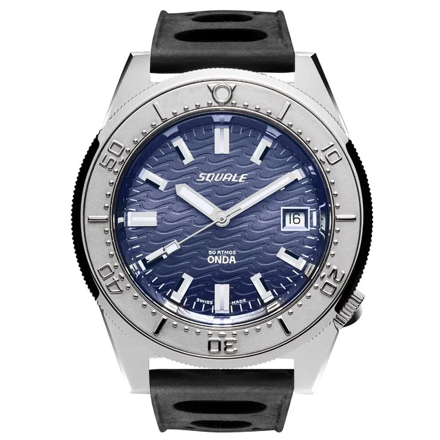 Squale Meter Swiss Made Automatic Dive Watch with Blue Dial #1521-026-Onda-B kol saati
