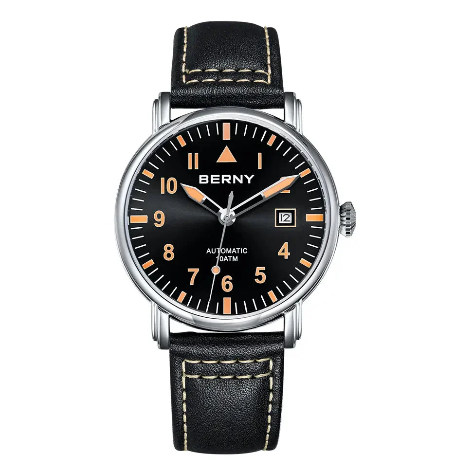 BERNY Men Automatic Aviation Watch-AM129M AM129M-A kol saati