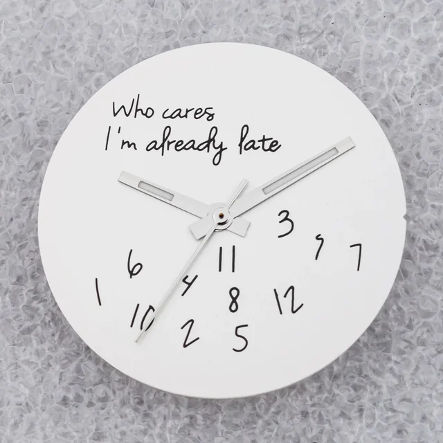 Tandorio Date Window Dial Who Cares I'm Already Late for NH35 movement 28.5mm Green Lume H