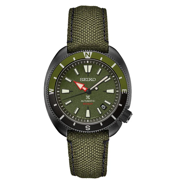 Seiko Prospex Land US Special Edition Tortoise Watch with Black Case and Green Dial #SRPJ3