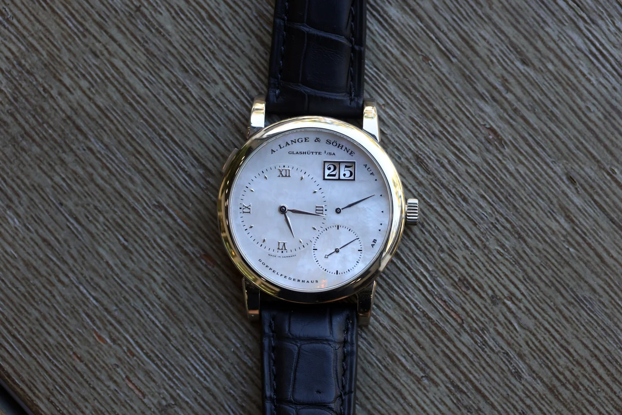A. Lange & Sohne Lange 1 Soirée ref. 110.029 “White MOP” 39 mm kol saati