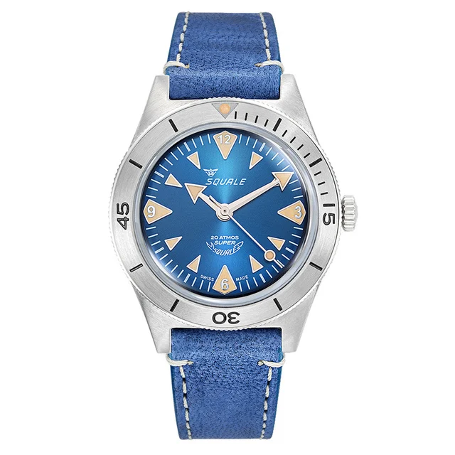 Squale "Super- " Big Arrows Skin Diver with Radiant Blue Dial #SUPERSSABL.PBL kol saati