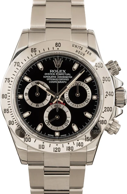 Rolex Black Dial Daytona 116520 Serial Engraved 116520BKSO kol saati
