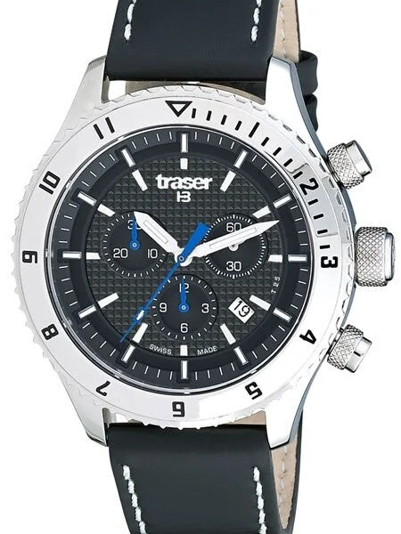 Traser Sample Sale - Master Prestige Chronograph Watch with Sapphire Crystal, 12-Hour Totalizer #105880 SND087 46 mm kol saati