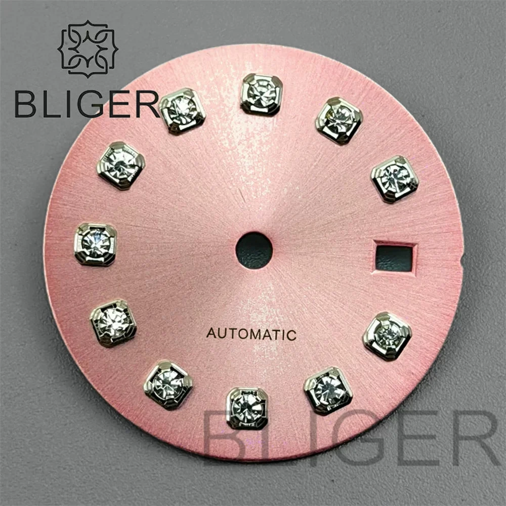 Tandorio Watches Dial sunburst MOP diamond silver nail sterile with hands for NH05 movement 6048780227079 kol saati