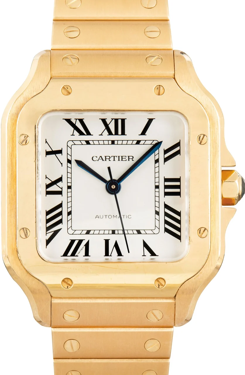 Cartier Santos de Ref WGSA0030 18k Yellow Gold Medium Model 35 mm kol saati