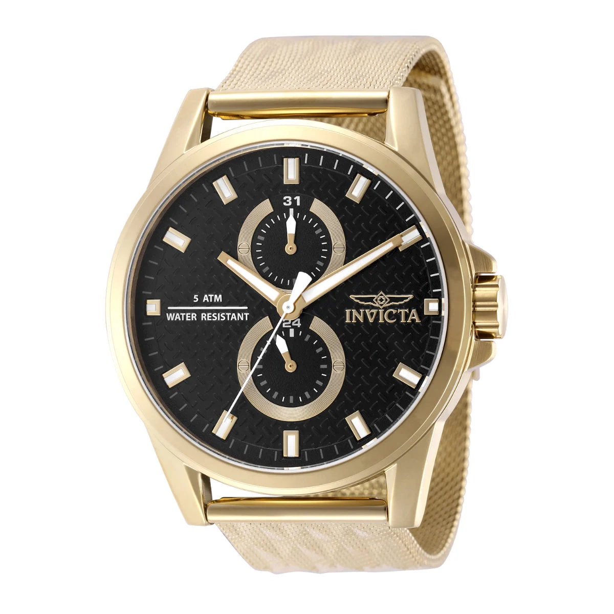 Invicta Vintage Tessellum Watch - 44mm. Gold (49948) 44 mm kol saati