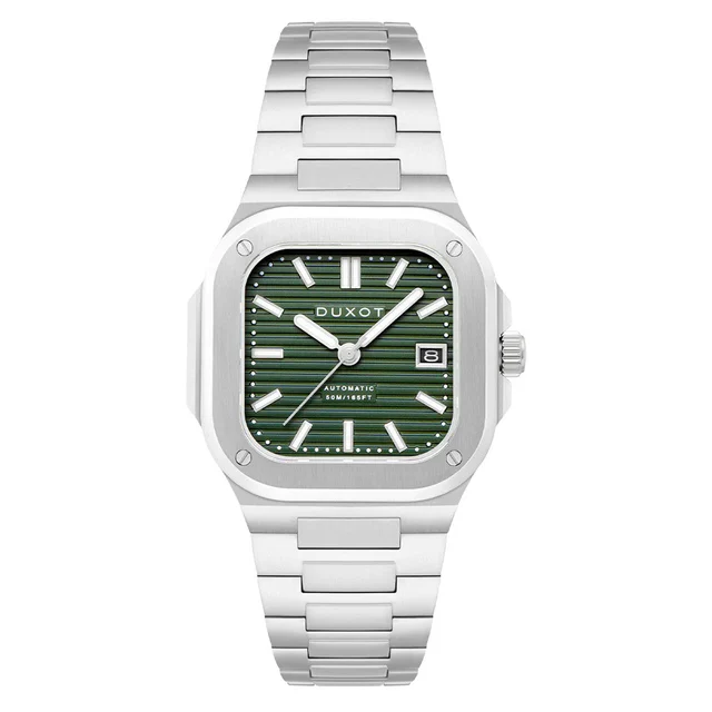 Duxot Quadrata Automatic in Sage Green #DX-2073-22 kol saati