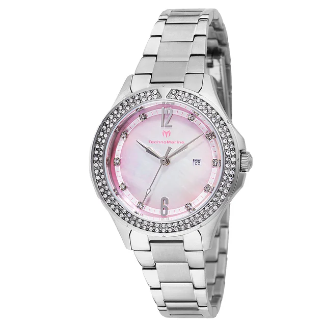 Technomarine Luna Tides Watch w/ Mother of Pearl Dial - 33mm. Steel (TM-826013) kol saati