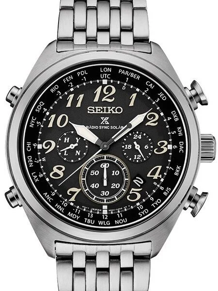 Seiko Prospex Radio Sync, Solar Powered, Chronograph, World Time Watch #SSG017 kol saati