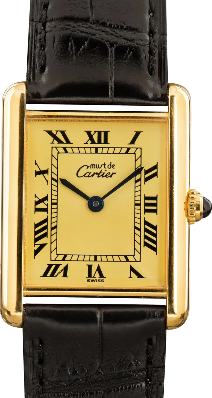 Cartier Must de Tank Vermeil Yellow Gold W1002754 23 mm kol saati