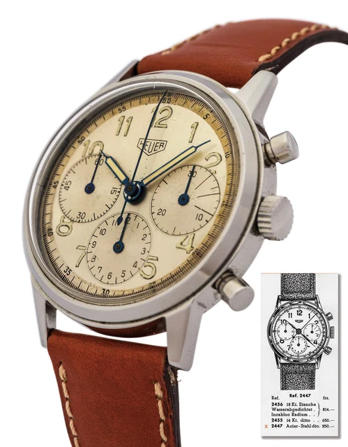 Heuer Valjoux 72 Chronograph 38 Mm Steel 2447 kol saati