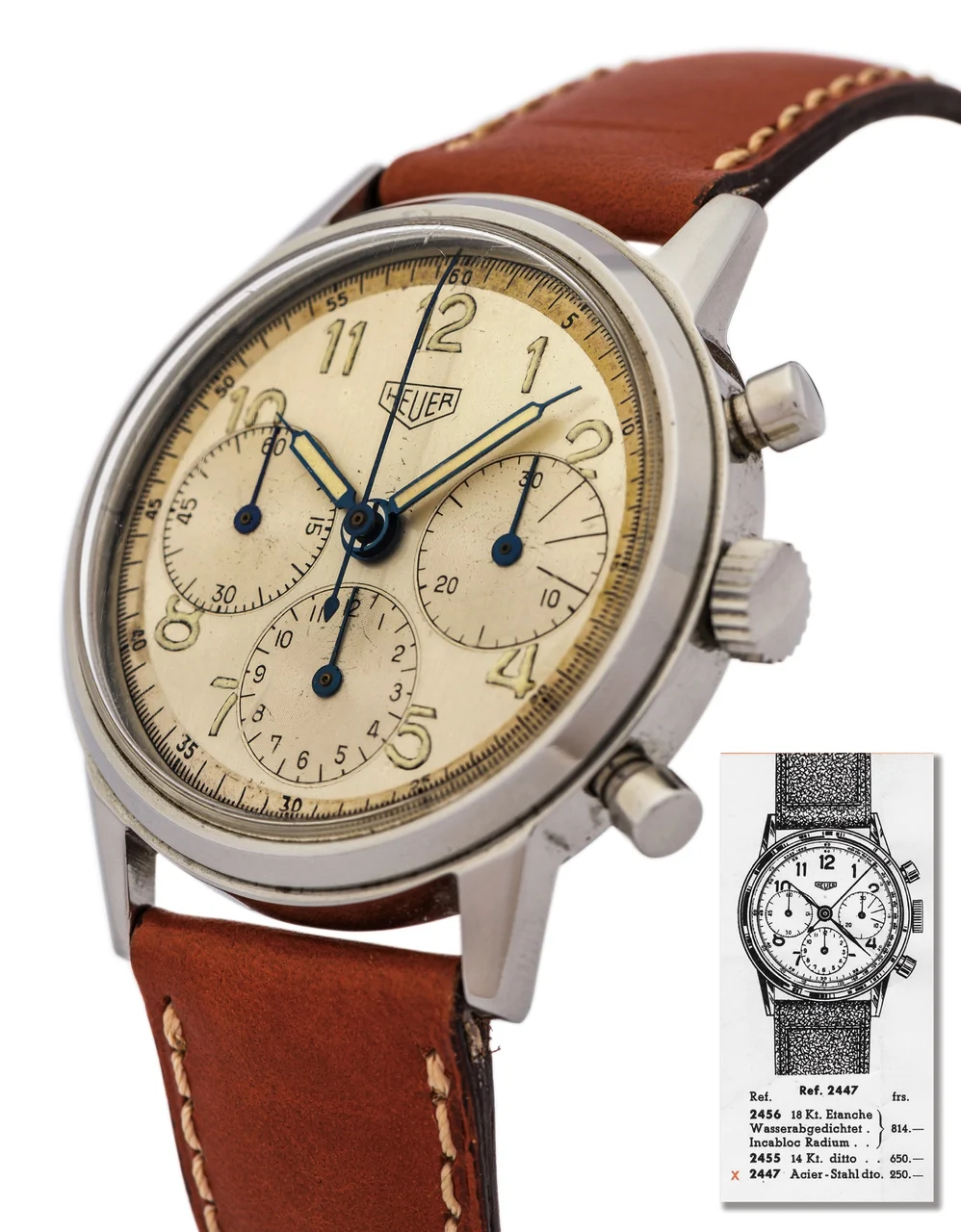 Heuer Valjoux 72 Chronograph 38 Mm Steel Heuer Valjoux Chronograph Mm Steel 2447 kol saati