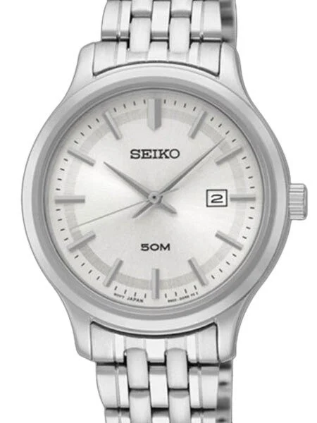 Seiko Quartz Dress Watch with Bracelet and Silver Dial #SUR799 kol saati