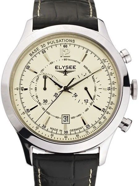 Elysee Artos Quartz Chronograph Watch with 60-minute Stopwatch #18003 kol saati