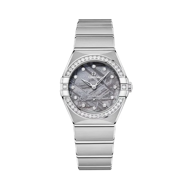 OMEGA Constellation Diamonds Quartz 28mm - Lavender Meteorite on Bracelet O13115286099001