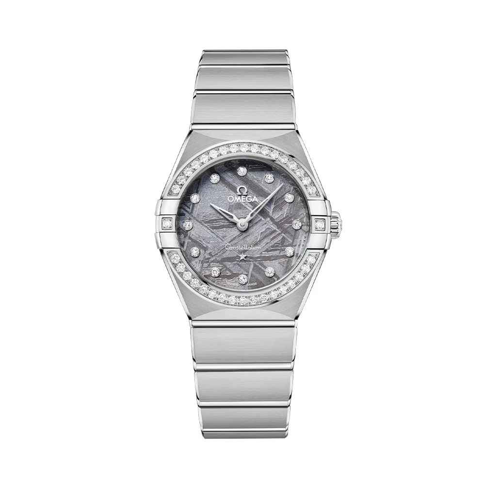 OMEGA Constellation Diamonds Quartz 28mm - Lavender Meteorite on Bracelet O13115286099001 28 mm kol saati