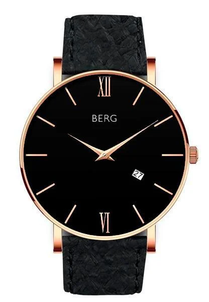 bergwatches Black RG Strap 40mm-RG-Black w Black RG Strap kol saati