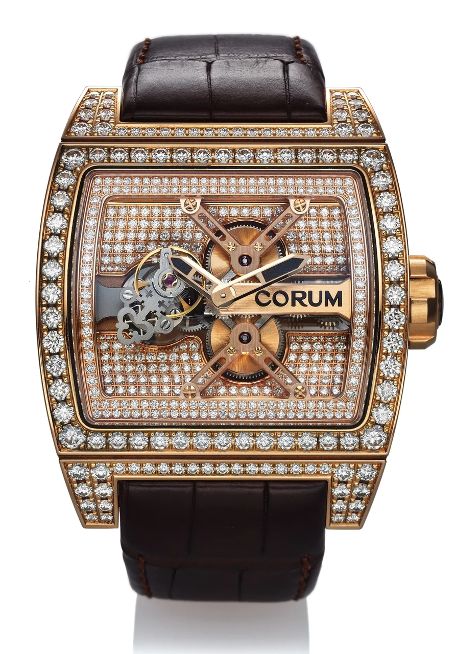 Corum Ti-Bridge Tourbillon Pink Gold & Corum Ti Bridge Tourbillon Pink Gold 05.0082 kol saati