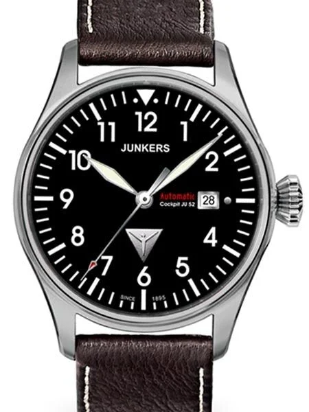 Junkers Cockpit Series Swiss Automatic Aviator Watch #6156-2 42 mm kol saati