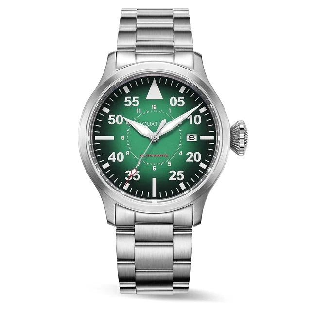 AQUATICO Horizon Hawk Gradient Green dial Automatic Pilot Watch kol saati