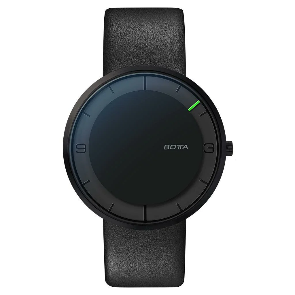 Botta Nova 40 Quartz one hand 12-hour watch with ultra thin black PVD titanium case #579090AB 40 mm kol saati