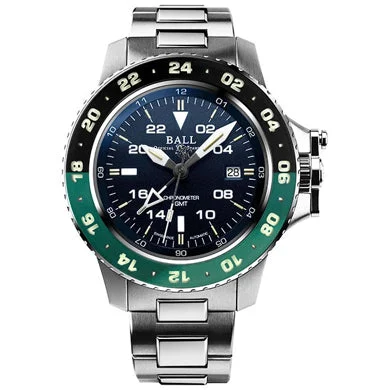 Ball Engineer Hydrocarbon AeroGMT II Blue Dial Green Bezel DG2018C-S11C-BE kol saati