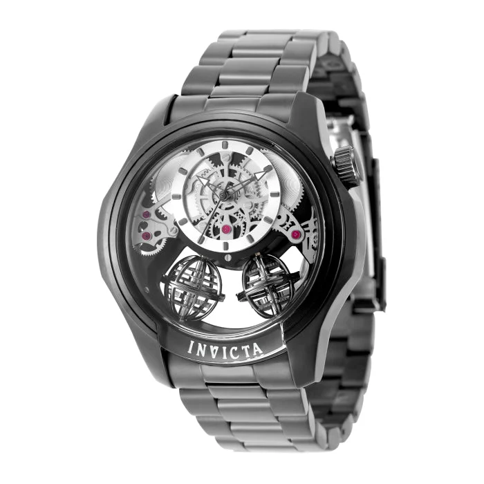 Invicta Specialty Twin-Axis Watch w/ Skeleton Dial - 46mm, Gunmetal (50780) 46 mm kol saati