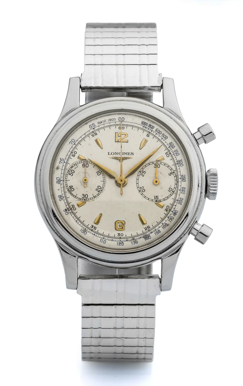 Longines LONGINES, REF. 6075, 30CH CHRONOGRAPH A fine and rare, manual wind, stainless steel chronograph wristwatch. kol saati