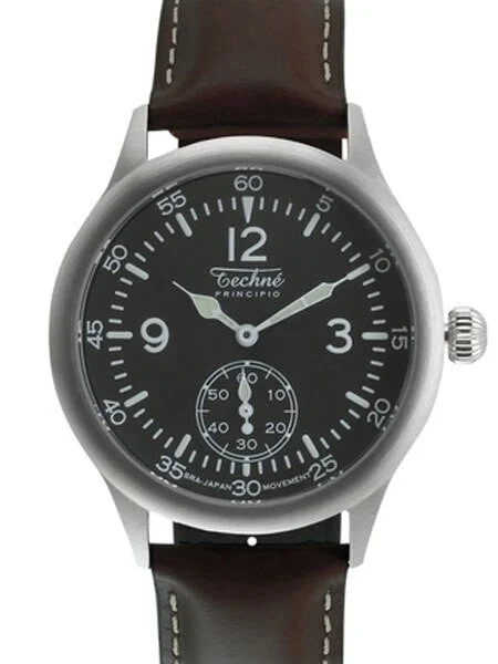 Techne Merlin Quartz Aviator Watch with Onion Crown and Small Seconds #246.061 kol saati