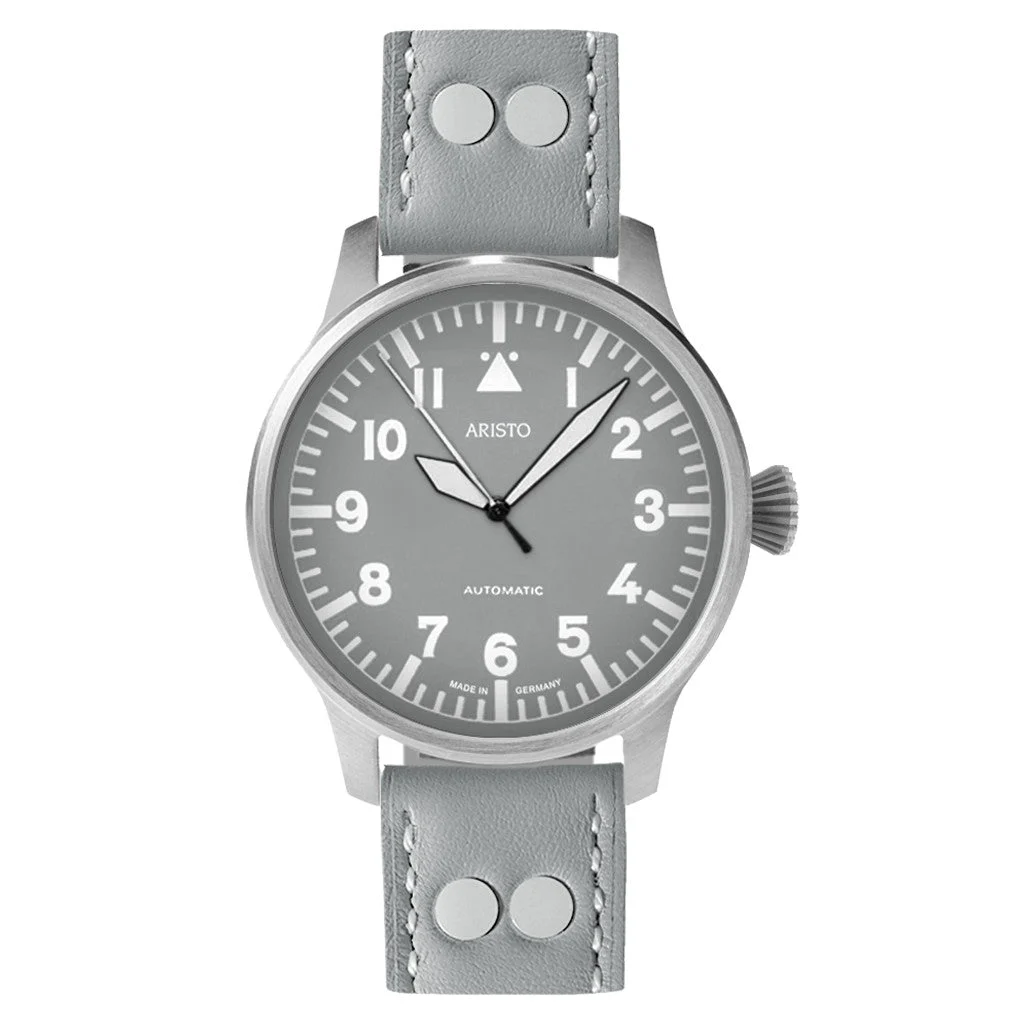 Aristo Swiss Automatic Pilot Watch with Grey A-Dial #3H230 42 mm kol saati
