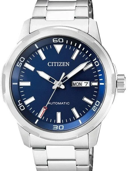 Citizen Automatic Blue Dial Watch with Stainless Steel Bracelet #NH8370-86L 44 mm kol saati