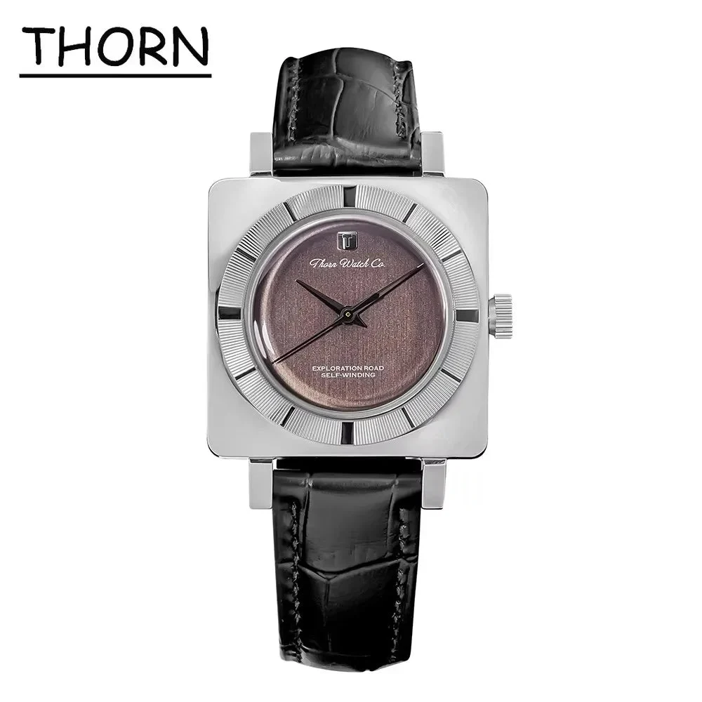 Tandorio Watches THORN T016 Square Watch 34MM PT5000 Dress Sapphire Pot lid Bubble Mirror 5ATM Fashion 14:200005100#T016;200007763:201336100 34 mm kol saati