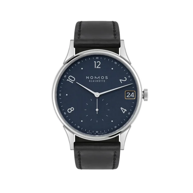 NOMOS Glashütte Minimatik Date 39mm - Blue on Leather Strap 1252 kol saati