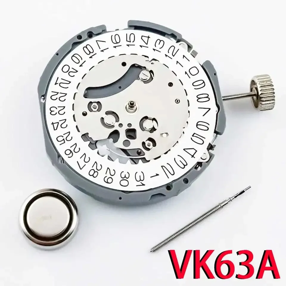Tandorio Japan Genuine VK63A Chronograph Quartz Movement with Battery Japan Original Mechanism VK63 VK61A VK67A Mod Replace Movement <none> 30.8 mm kol saati