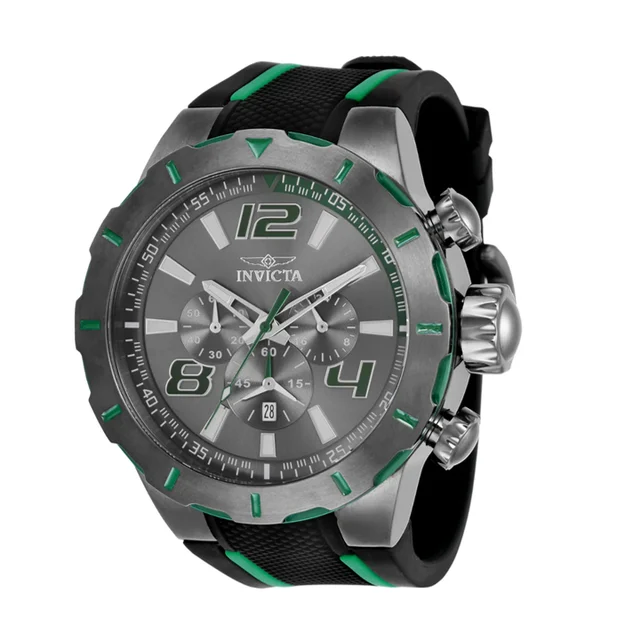 Invicta Rally Overdrive Watch - 52mm. Black, Green (35737) kol saati