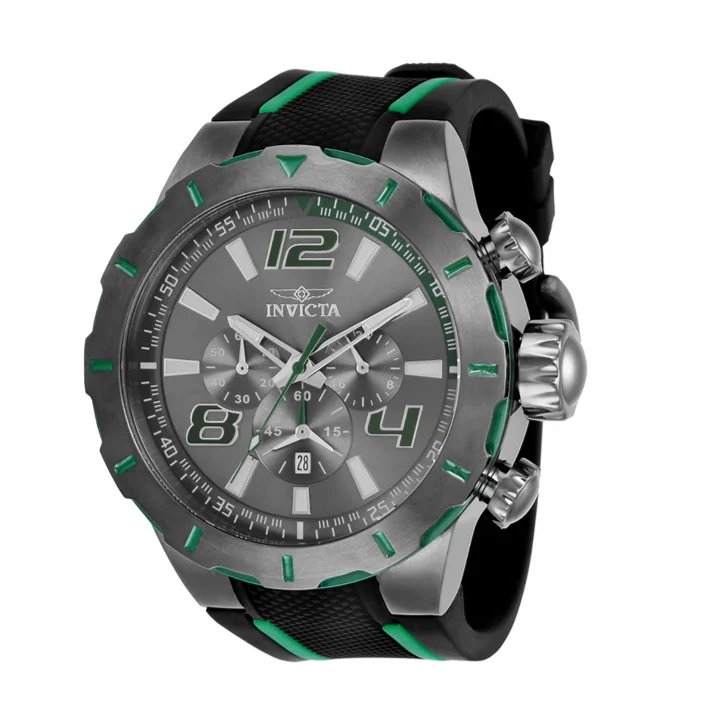 Invicta Rally Overdrive Watch - 52mm. Black, Green (35737) 52 mm kol saati