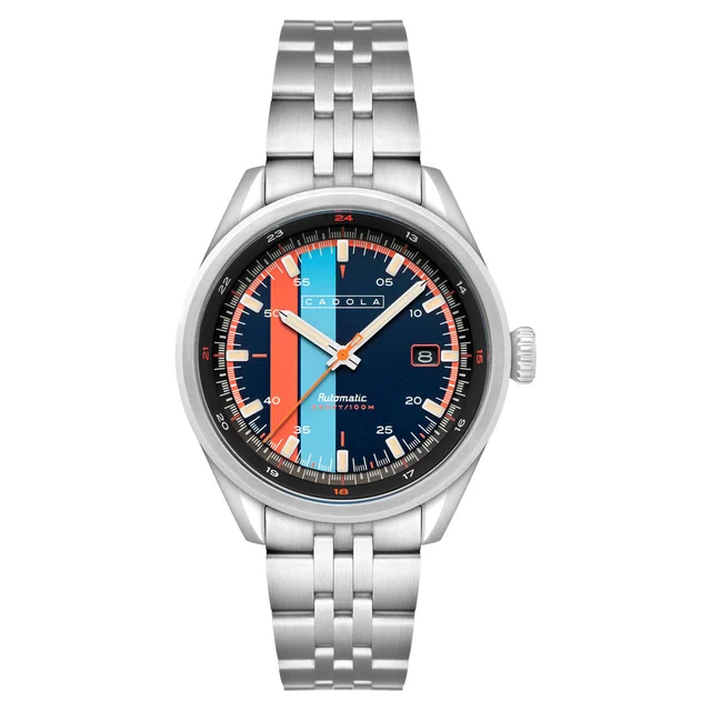 Cadola Pista Automatic Watch with Blue Striped Dial #CD-1031-44 kol saati