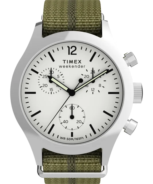 Timex Weekender New England Chronograph 40mm Eco-Conscious Fabric Strap Watch TW2Y15700 ko