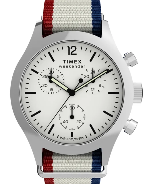 Timex Weekender New England Chronograph 40mm Eco-Conscious Fabric Strap Watch TW2Y15800 ko