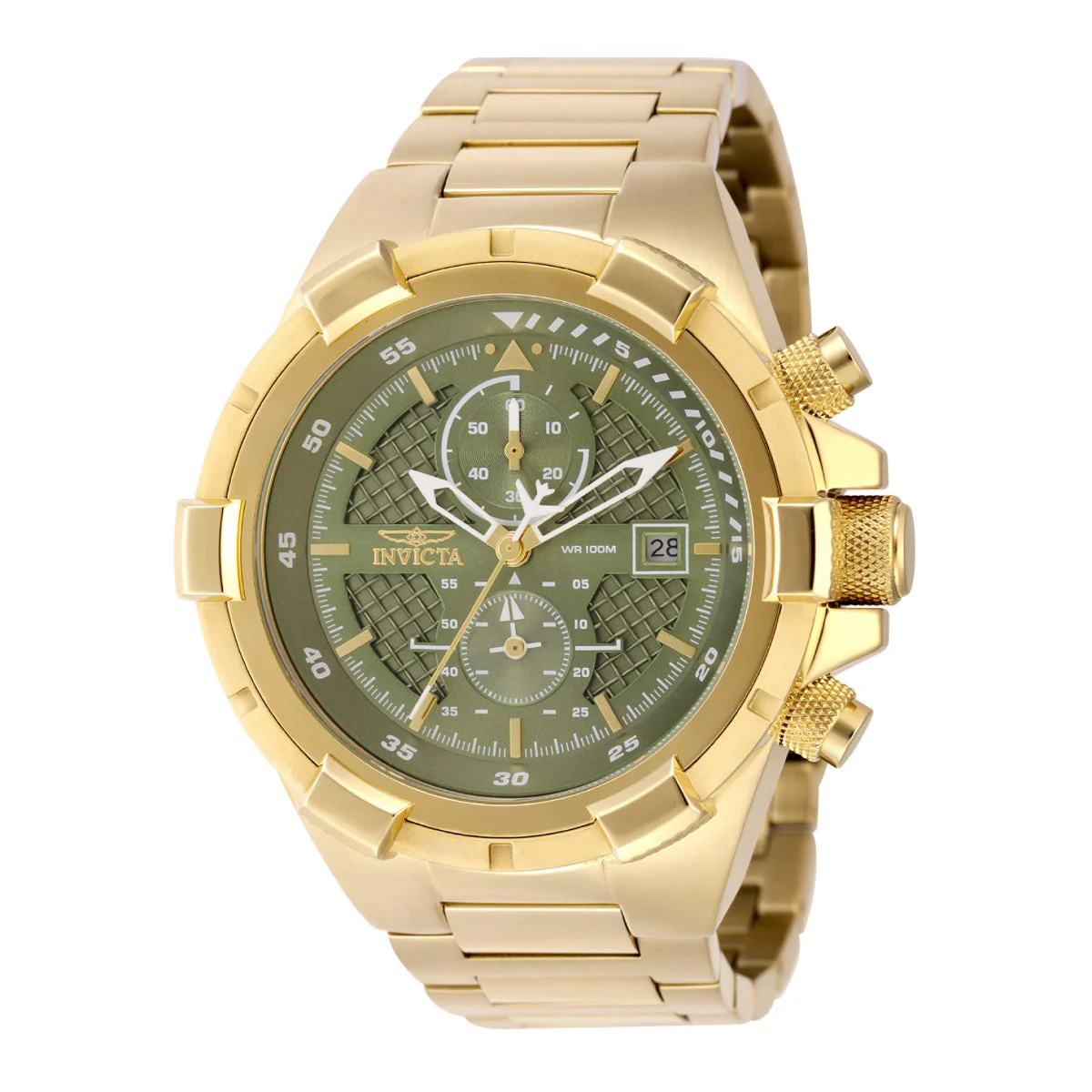 Invicta Aviator Falcon Watch - 50.5mm, Gold (49255) 50.5 mm kol saati