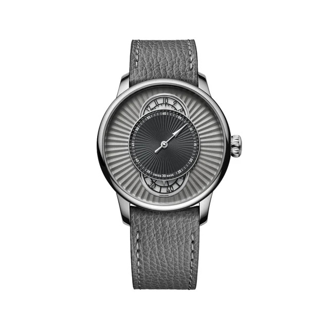 Louis Erard Régulateur Esprit Flinqué Limited Edition 39mm - Grey on Leather Strap 85248AA