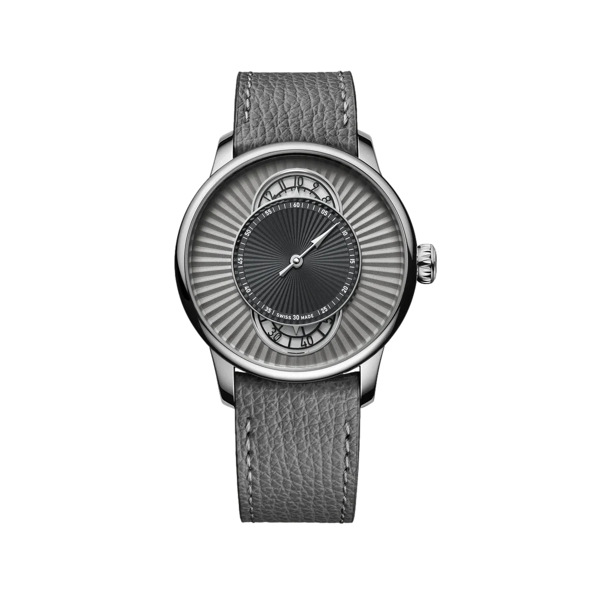 Louis Erard Régulateur Esprit Flinqué Limited Edition 39mm - Grey on Leather Strap 85248AA62.BVA153 39 mm kol saati