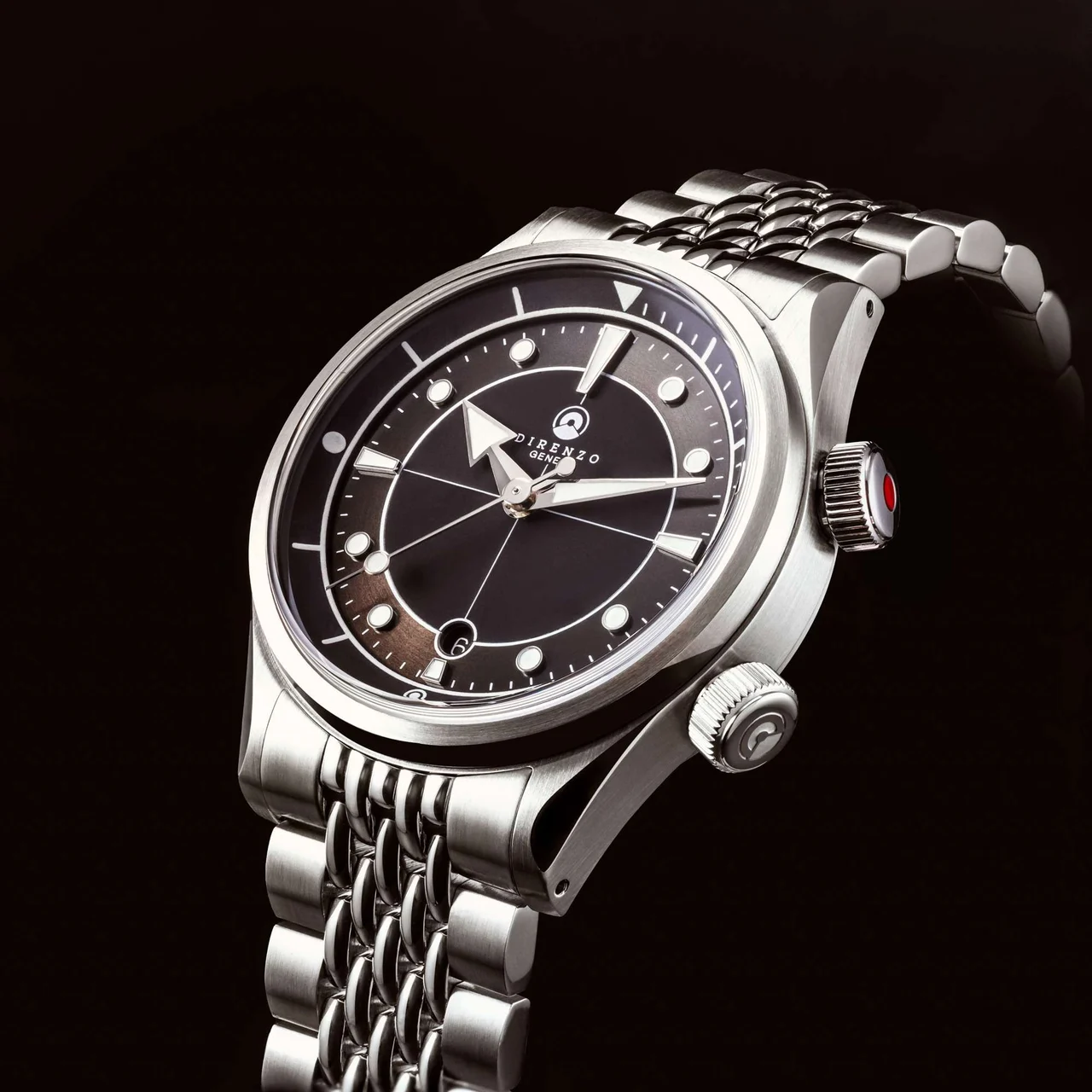 Direnzo DRZ 05 Solaris black date 39 mm kol saati