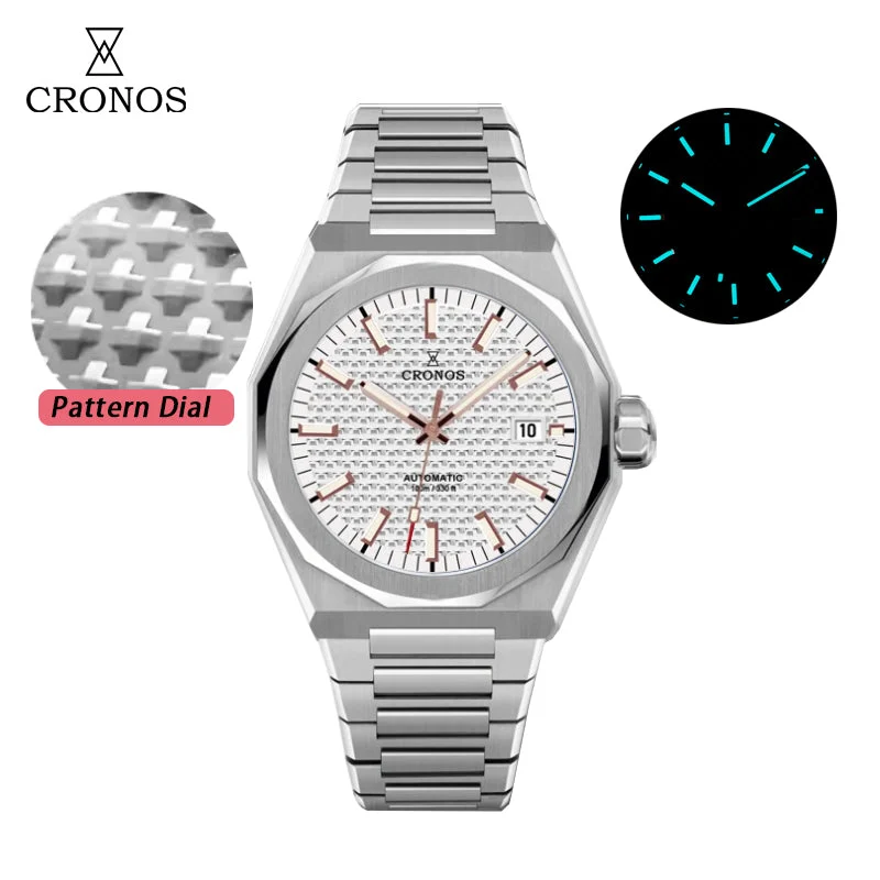 Cronos Watch Store Cronos 39mm Skyline PT5000 Automatic Men Watch L6028 克诺时-L6028-PT机芯-蓝面十字纹-钢带(送表带) 39 mm kol saati