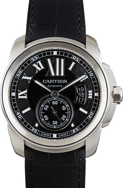 Cartier Caliber De Ref W7100041 Black Roman Dial kol saati