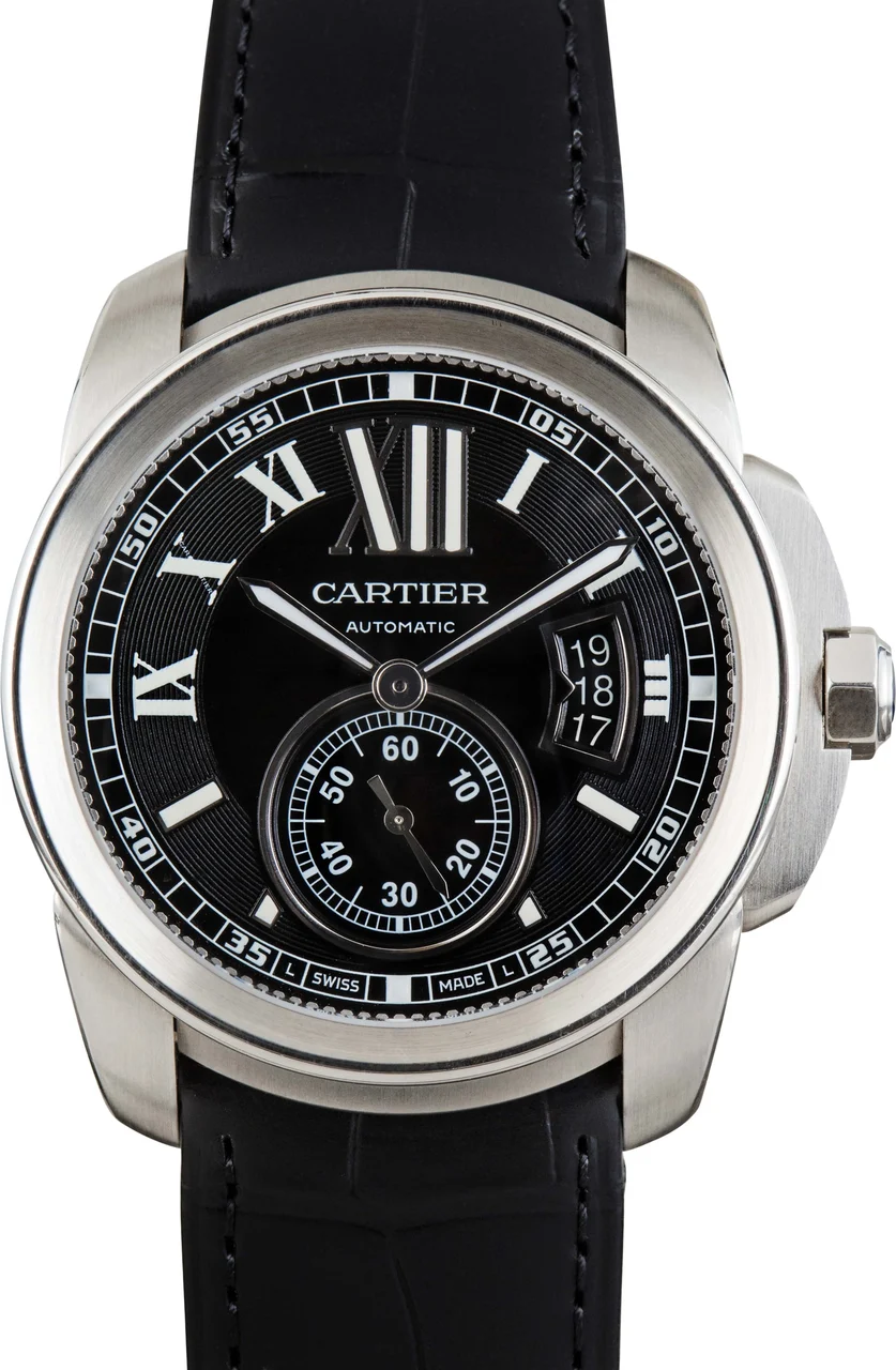 Cartier Caliber De Ref W7100041 Black Roman Dial kol saati