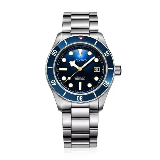 AQUATICO Sea Star V2 Blue Dial Ceramic Bezel Snowflake Hands kol saati