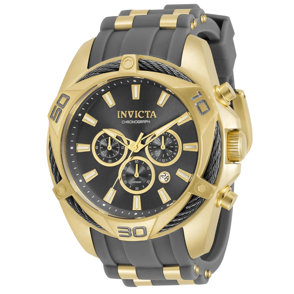 Invicta Bolt Vanguard Watch - 50mm. Gold, Gunmetal (34140) 50 mm kol saati